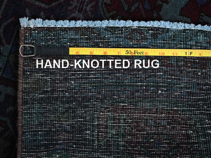 Hamadan Vintage hand-knotted wool runner in Overdyed, 2'11" x 9'9" — SKU O0778 (view 7)