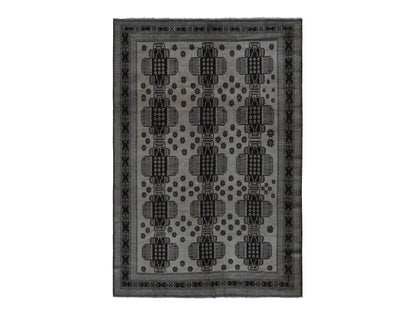 Brown 6'7" x 9'6" Tribal Hand knotted Wool Rug - Sku: O078002