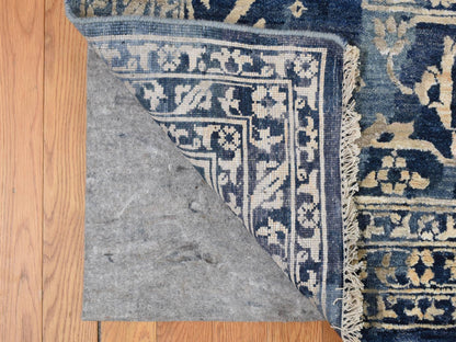 Blue 11'8" x 14'8" Transitional Hand knotted Wool Rug - Sku: O078006
