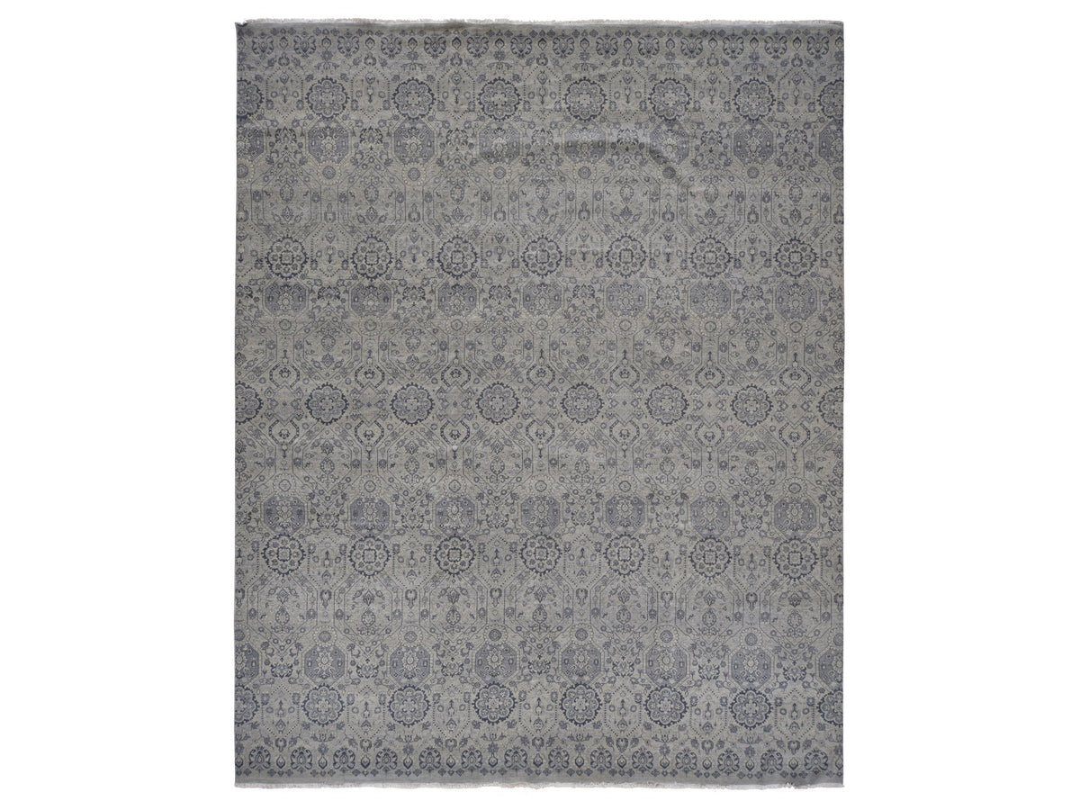 Transitional hand-knotted wool rug in Gray, 11'10" x 14'9" — SKU O078007