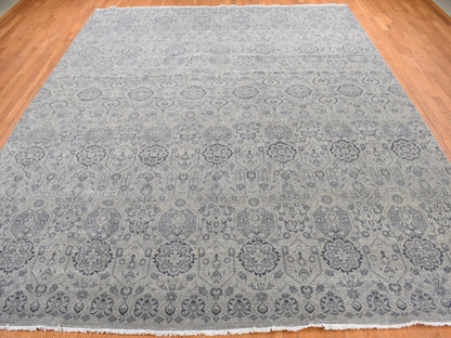 Transitional hand-knotted wool rug in Gray, 11'10" x 14'9" — SKU O078007 (view 2)