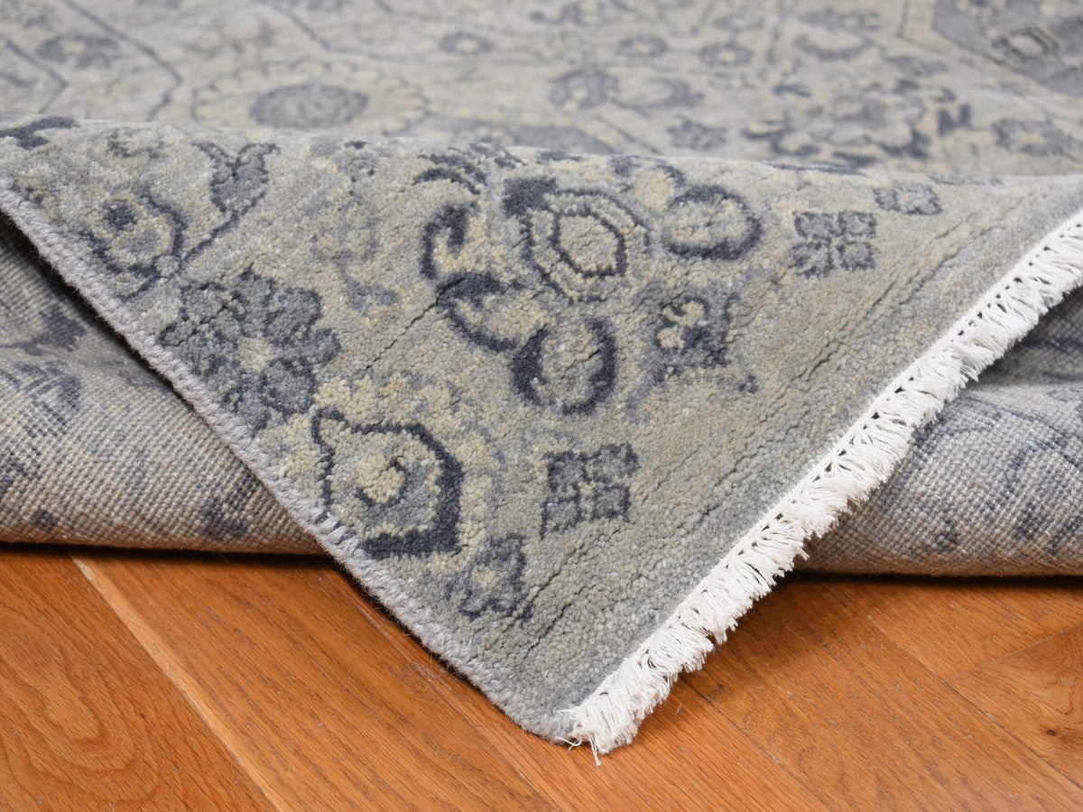 Transitional hand-knotted wool rug in Gray, 11'10" x 14'9" — SKU O078007 (view 6)