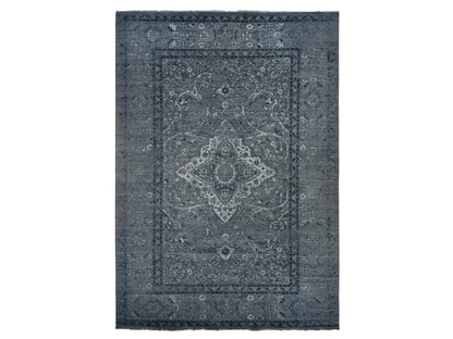 Transitional hand-knotted wool rug in Gray, 12'1" x 17'7" — SKU O078008