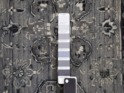 Transitional hand-knotted wool rug in Gray, 12'1" x 17'7" — SKU O078008 (view 7)