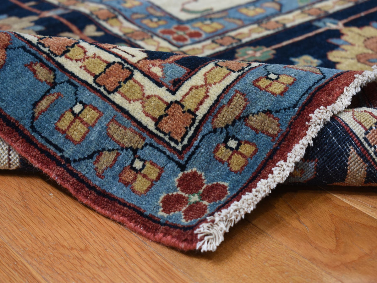 Heriz Heriz hand-knotted wool rug in Red & Blue, 12' x 17'8" — SKU O078009 (view 6)