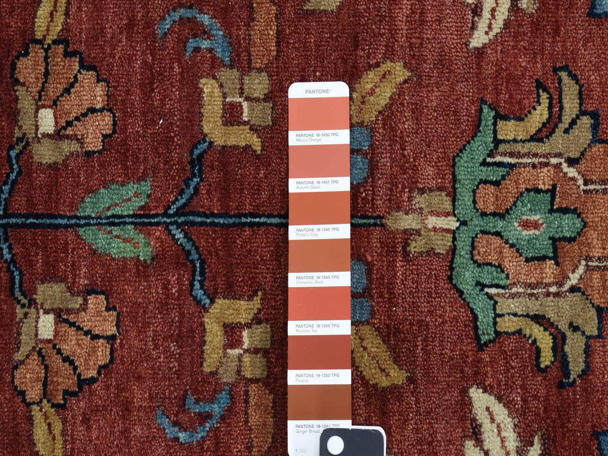 Heriz Heriz hand-knotted wool rug in Red & Blue, 12' x 17'8" — SKU O078009 (view 7)