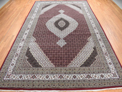 Red 10'0" x 16'0" Traditional Hand knotted Wool Rug - Sku: O078032