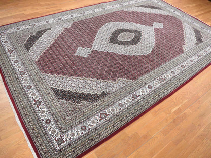 Red 10'0" x 16'0" Traditional Hand knotted Wool Rug - Sku: O078032