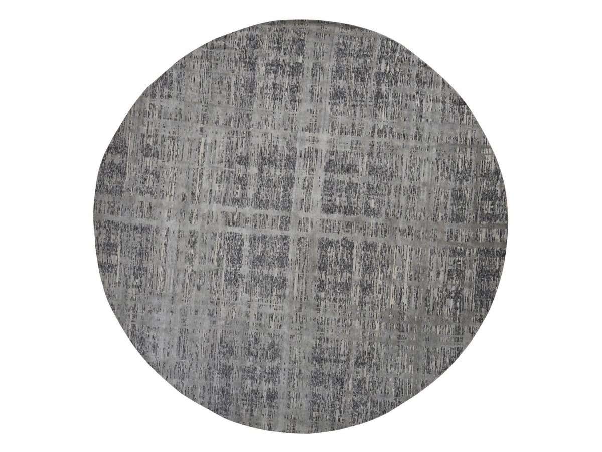 Modern / Contemporary hand-knotted wool rug in Gray, 11'10" x 11'10", SKU O078035