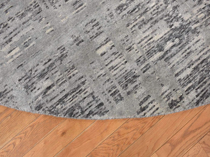 Grey 11'10" x 11'10" Modern / Contemporary Hand knotted Wool Rug - Sku: O078035
