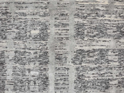 Grey 11'10" x 11'10" Modern / Contemporary Hand knotted Wool Rug - Sku: O078035