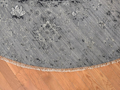 Grey 12'0" x 12'0" Transitional Hand knotted Wool Rug - Sku: O078036