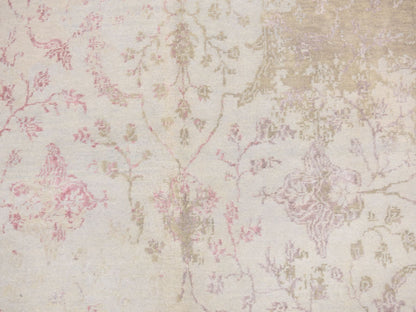 Grey 12'0" x 15'4" Modern / Contemporary Hand knotted Wool/Silk Rug - Sku: O078037