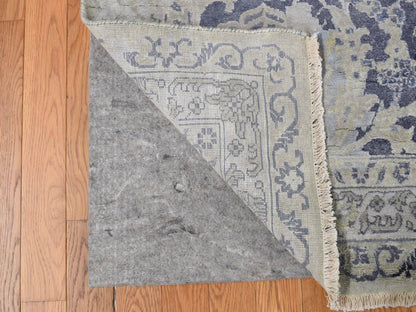 Grey 12'0" x 18'0" Modern / Contemporary Hand knotted Wool/Silk Rug - Sku: O078038