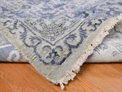 Grey 12'0" x 18'0" Modern / Contemporary Hand knotted Wool/Silk Rug - Sku: O078038