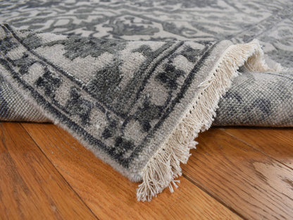 Grey 6'0" x 9'2" Traditional Hand knotted Wool/Silk Rug - Sku: O078049