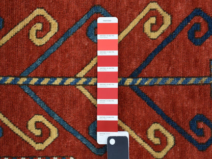 Red 6'10" x 9'3" Antique Hand knotted Wool Rug - Sku: O078056