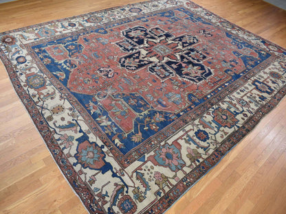 Red 11'3" x 15'3" Antique Hand knotted Wool Rug - Sku: O078057