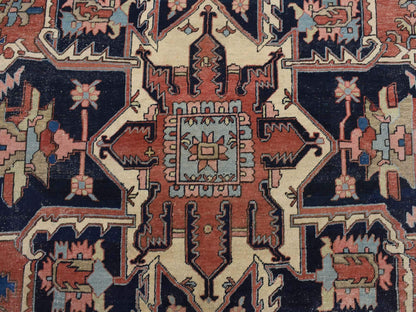 Red 11'3" x 15'3" Antique Hand knotted Wool Rug - Sku: O078057