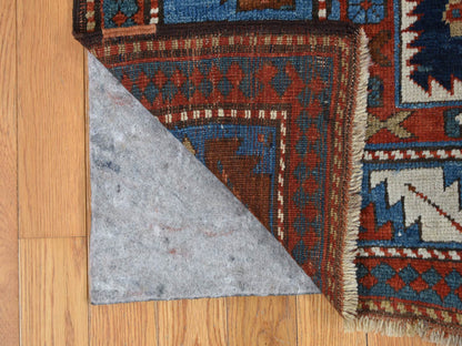Kazak Antique hand-knotted wool runner in Blue, 6'2" x 9'9", SKU O078060