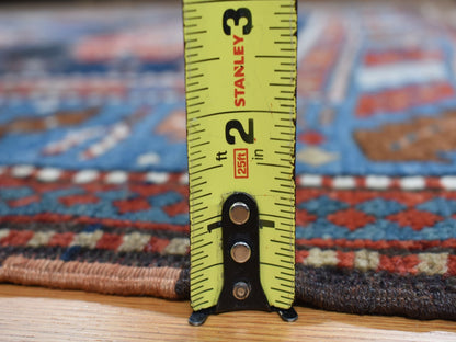 Kazak Antique hand-knotted wool runner in Blue, 6'2" x 9'9", SKU O078060