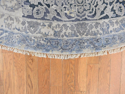 Grey 11'10" x 11'10" Transitional Hand knotted Wool/Silk Rug - Sku: O078065