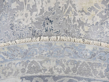 Grey 11'10" x 11'10" Transitional Hand knotted Wool/Silk Rug - Sku: O078065