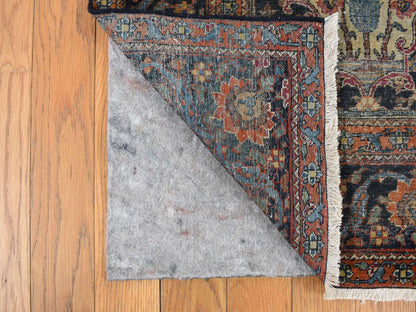 Antique hand-knotted wool rug in Blue, 4'1" x 6'4", SKU O078073