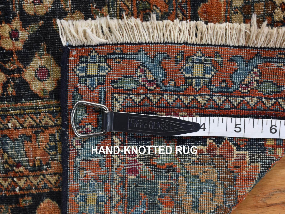 Antique hand-knotted wool rug in Blue, 4'1" x 6'4", SKU O078073