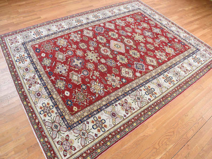 Red 9'0" x 12'0" Tribal Hand knotted Wool Rug - Sku: O078082