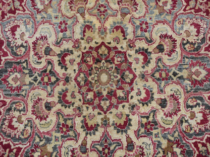 Red 8'9" x 12'6" Antique Hand knotted Wool Rug - Sku: O078083