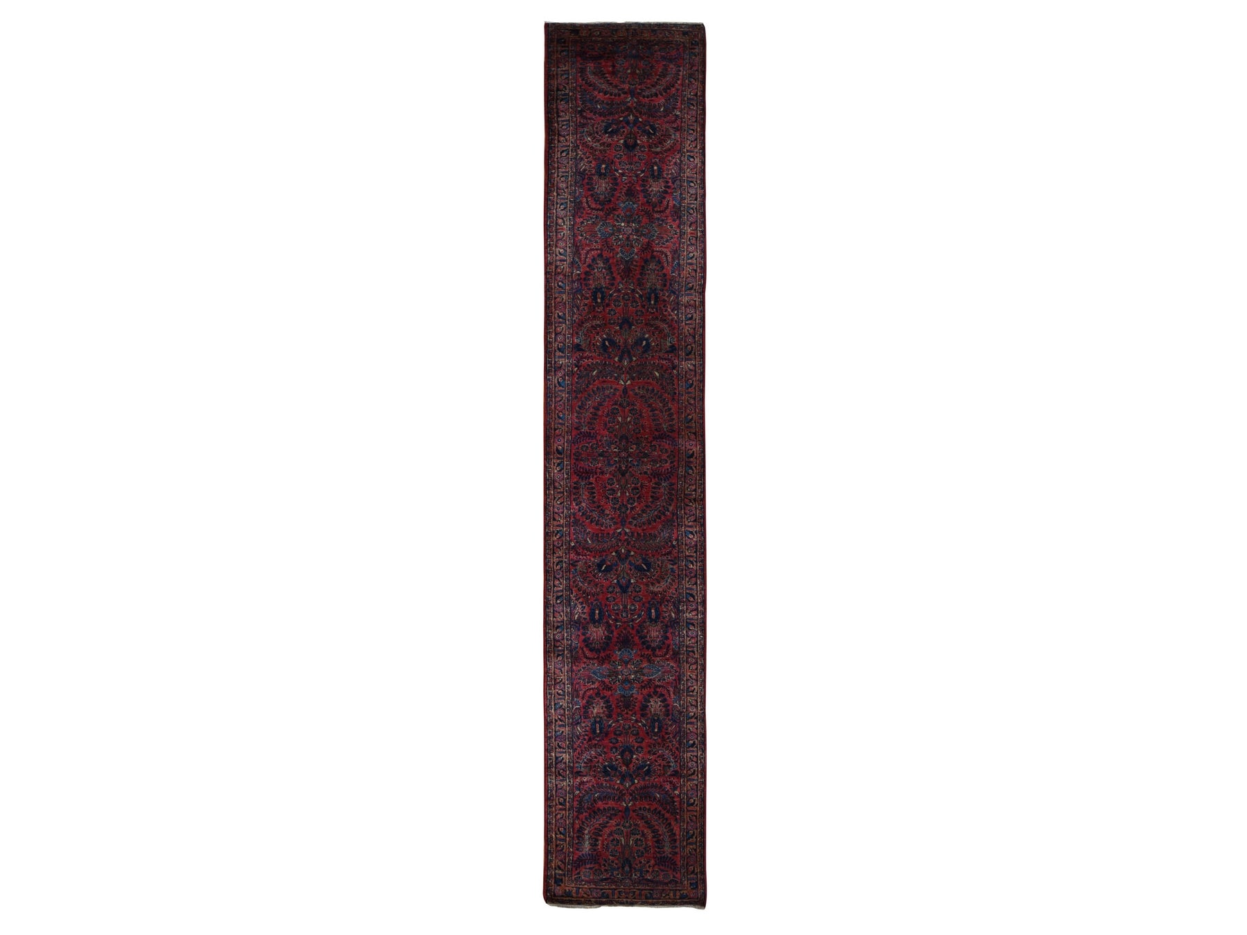 Sarouk Antique hand-knotted wool runner in Red, 2'2" x 13'1", SKU O078090