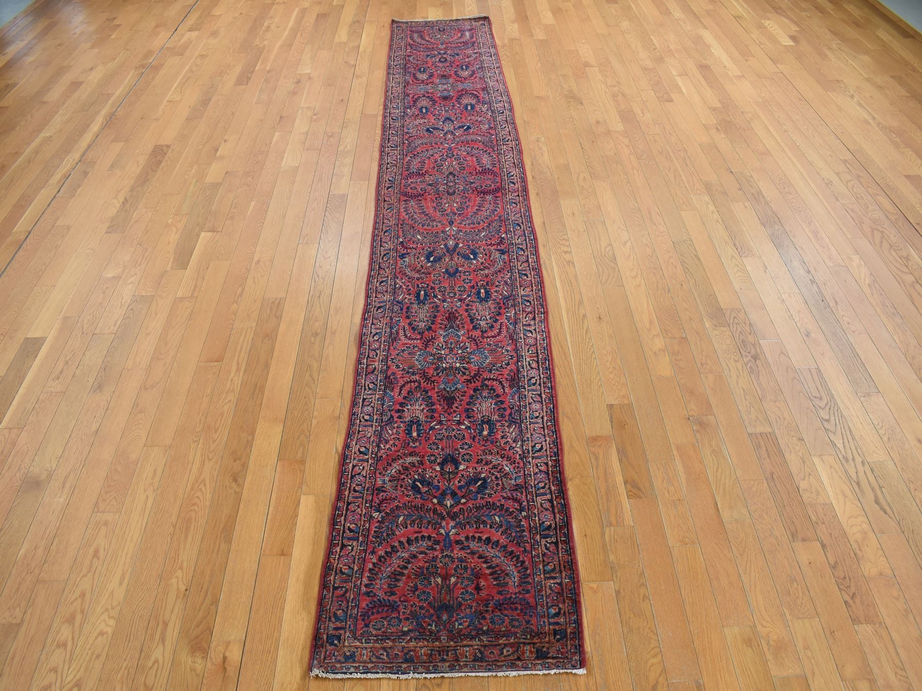 Sarouk Antique hand-knotted wool runner in Red, 2'2" x 13'1", SKU O078090