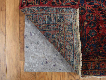 Red 2'2" x 13'1" Antique Hand knotted Wool Rug - Sku: O078090
