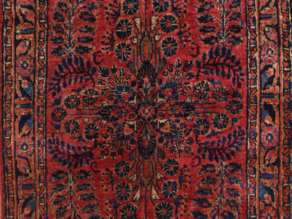 Red 2'2" x 13'1" Antique Hand knotted Wool Rug - Sku: O078090