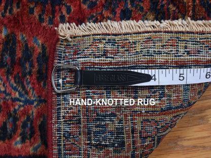 Red 2'2" x 13'1" Antique Hand knotted Wool Rug - Sku: O078090
