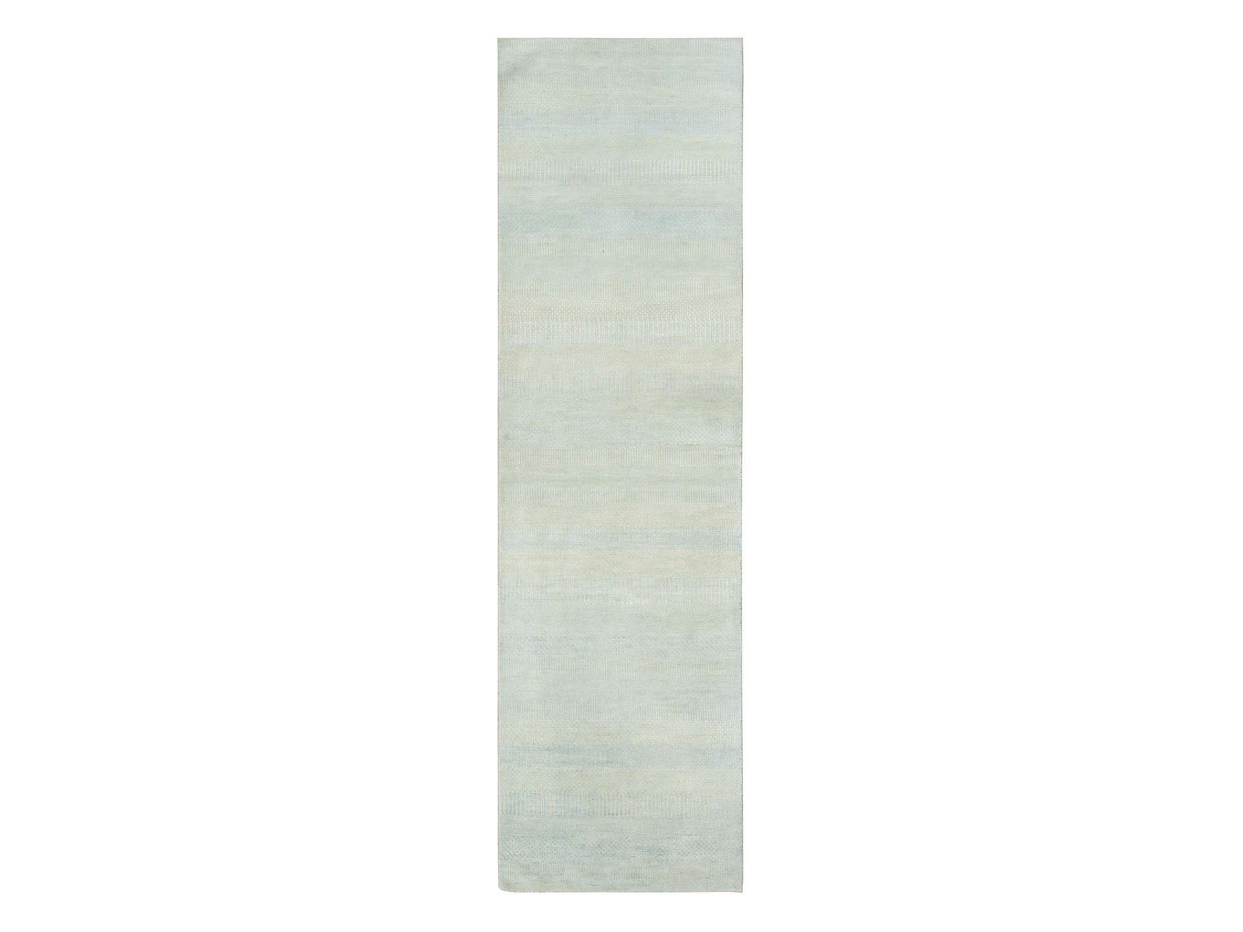 Gabbeh Modern / Contemporary hand-knotted wool/silk runner in Blue, 2'8" x 9'5", SKU O078095