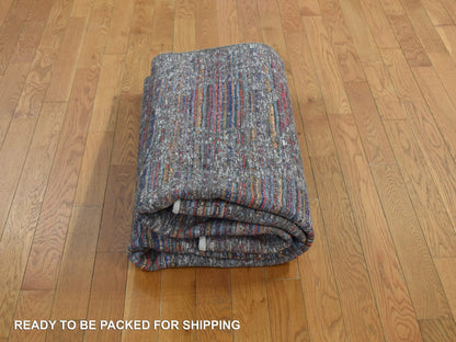 Gabbeh Transitional hand-knotted wool/silk rug in Black, 5'9" x 7'10", SKU O078112