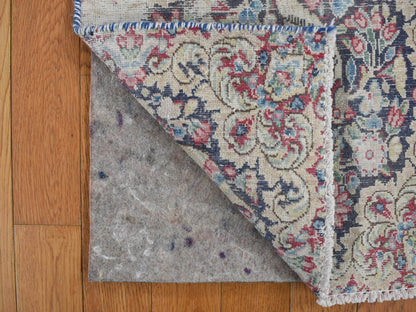 Kerman Vintage hand-knotted wool rug in Blue, 1'5" x 1'6", SKU O078121
