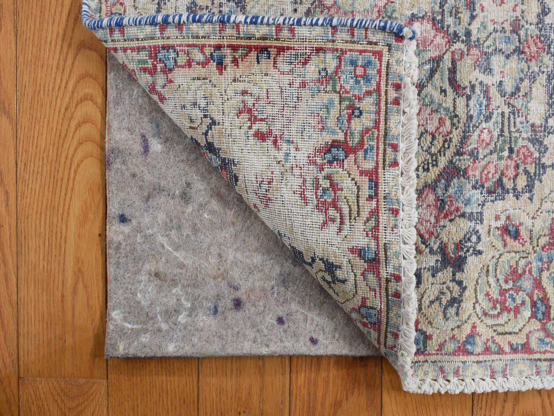 Kerman Vintage hand-knotted wool rug in Blue, 1'7" x 1'7", SKU O078123