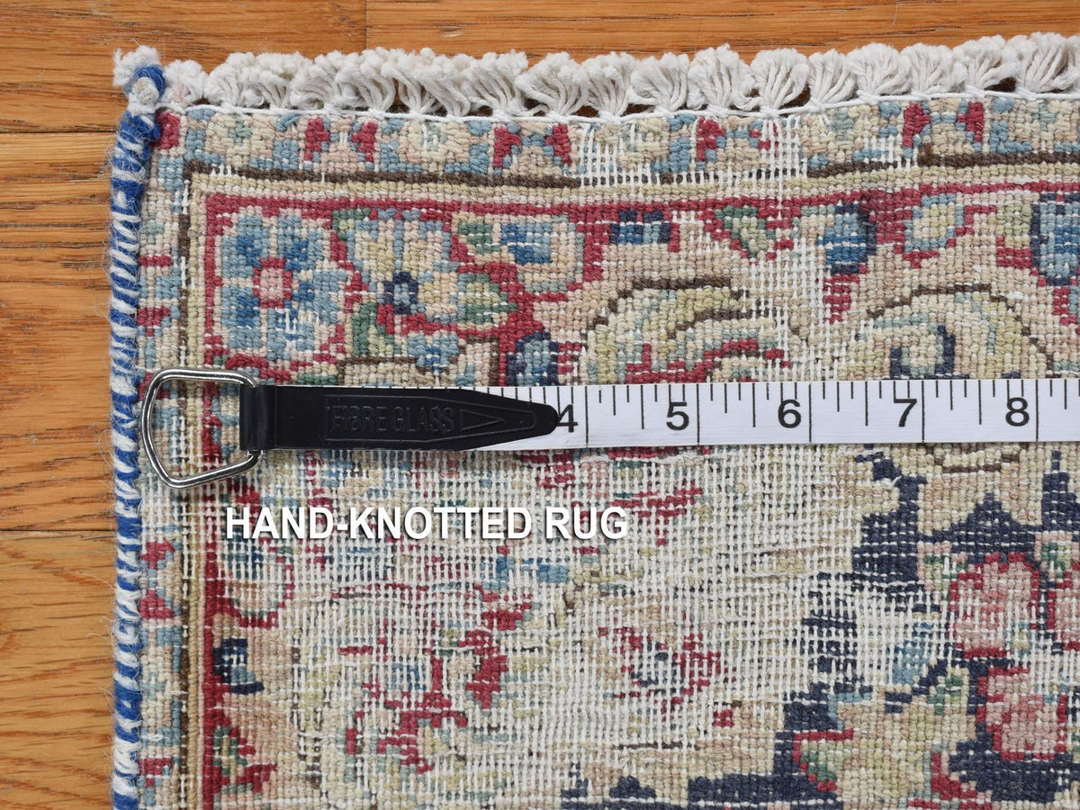 Kerman Vintage hand-knotted wool rug in Blue, 1'7" x 1'7", SKU O078123