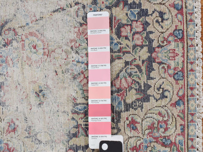 Kerman Vintage hand-knotted wool rug in Blue, 1'7" x 1'8", SKU O078125