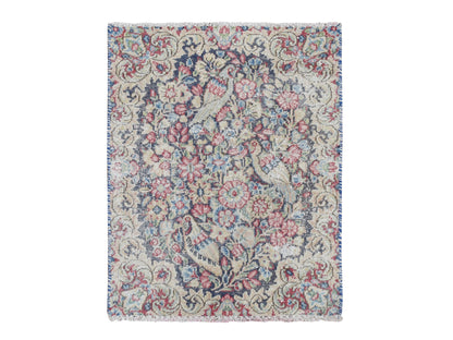 Kerman Vintage hand-knotted wool rug in Blue, 1'6" x 2'0", SKU O078128