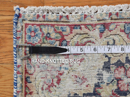 Kerman Vintage hand-knotted wool rug in Blue, 1'6" x 2'0", SKU O078128