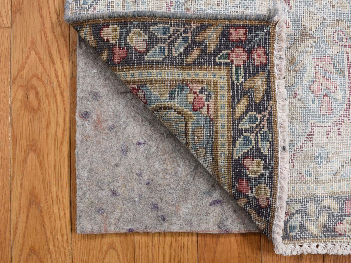 Kerman Vintage hand-knotted wool rug in Blue, 1'10" x 3'7", SKU O078134