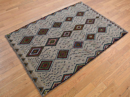 Tribal hand-knotted wool rug in Brown, 3'10" x 5'8", SKU O078141
