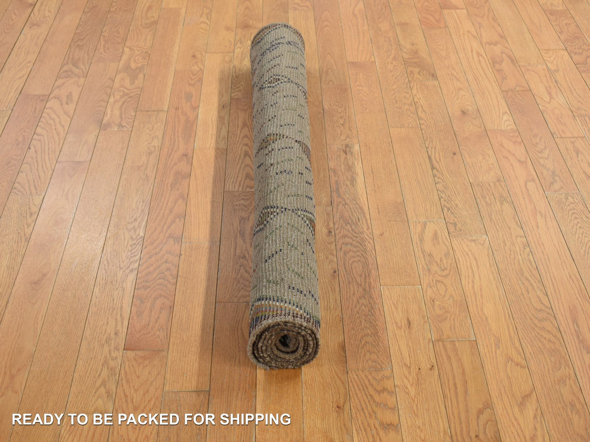 Tribal hand-knotted wool rug in Brown, 3'10" x 5'8", SKU O078141