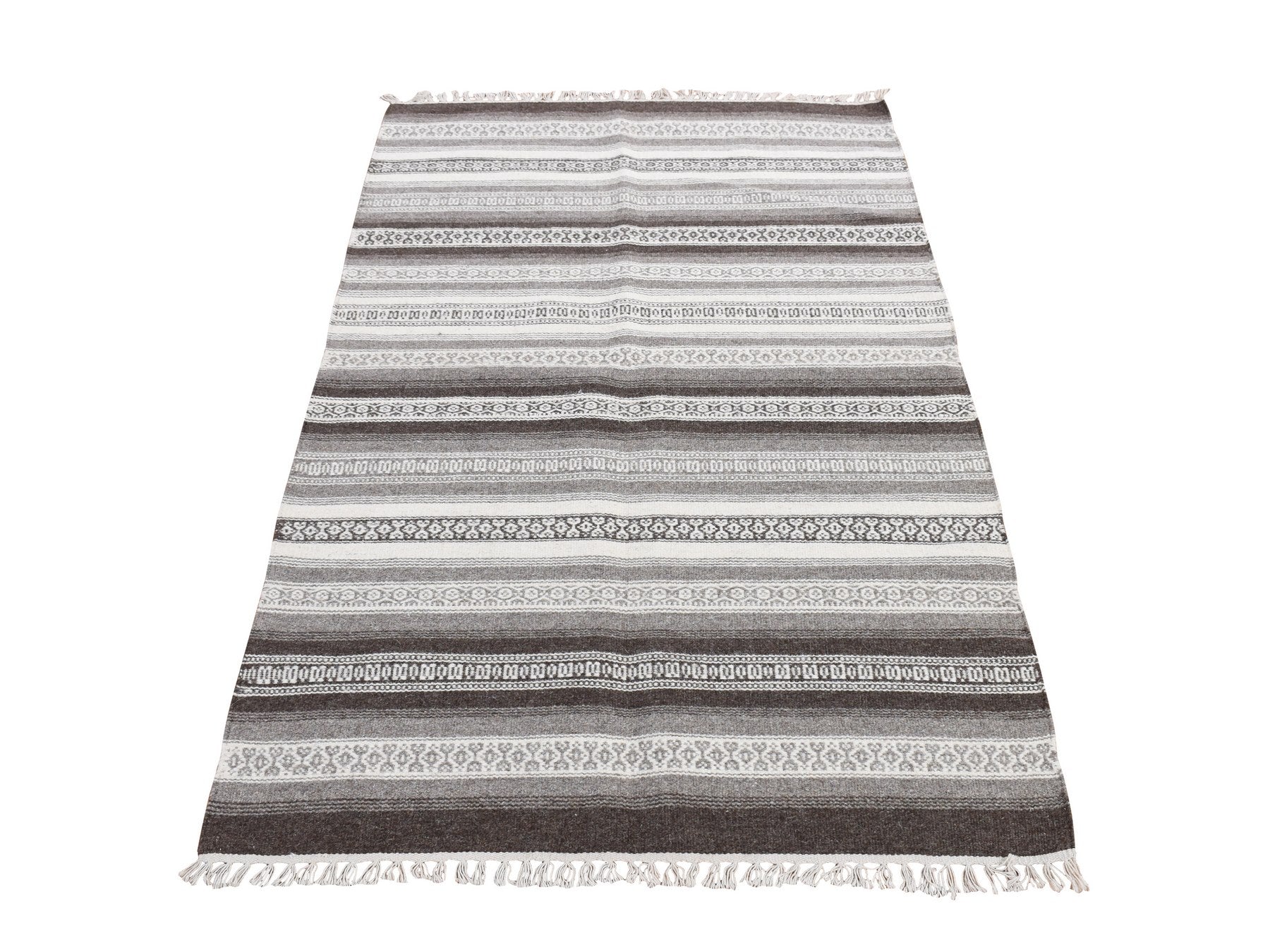 Flatweave / Kilim hand-knotted wool rug in Gray, 3'0" x 5'2", SKU O078143