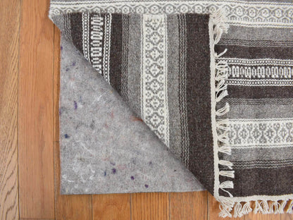 Grey 3'0" x 5'2" Flatweave / Kilim Hand woven Wool Rug - Sku: O078143