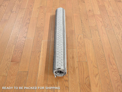 Grey 3'0" x 5'2" Flatweave / Kilim Hand woven Wool Rug - Sku: O078143